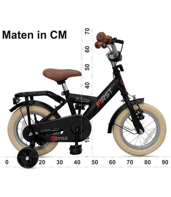 2Cycle First kinderfiets 12 inch (2 tot 4 jaar) voor jongens zwart