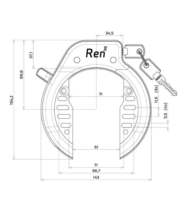 AXA Ringslot met Bevestiging set