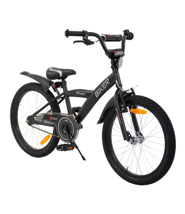 2Cycle Biker kinderfiets 20 inch (6 tot 8 jaar) voor jongens zwart