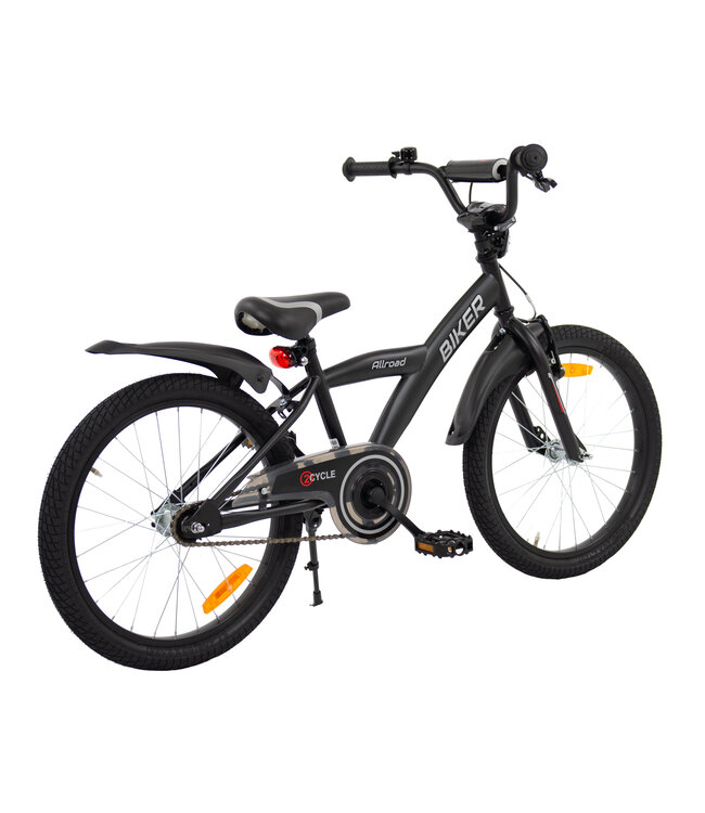 2Cycle Biker kinderfiets 20 inch (6 tot 8 jaar) voor jongens zwart