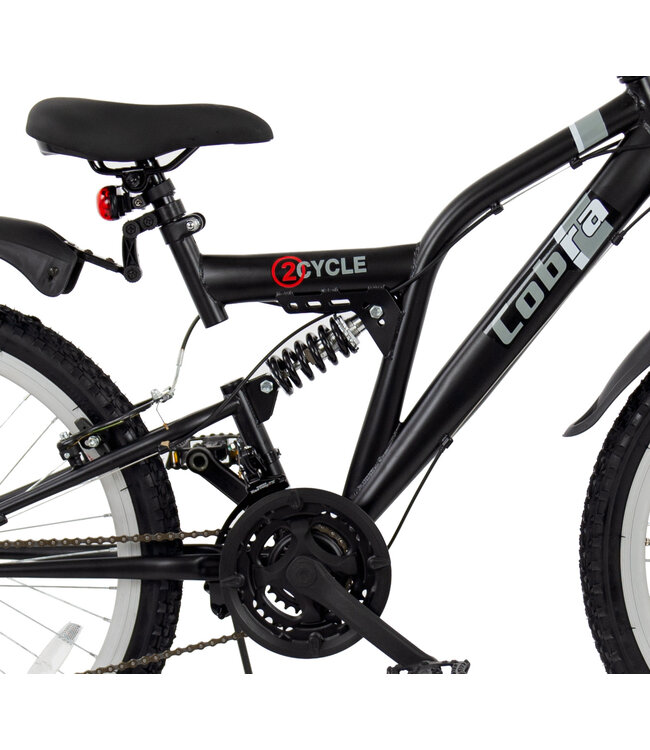 2Cycle MTB kinderfiets 24 inch (8 tot 10 jaar) voor jongens zwart