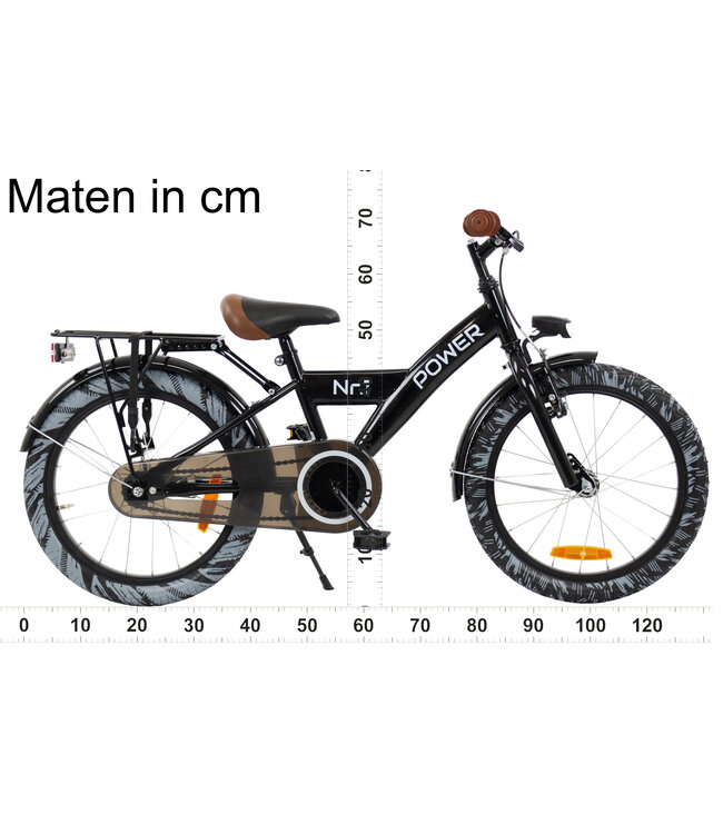 2Cycle Power kinderfiets 18 inch (5 tot 7 jaar) voor jongens zwart