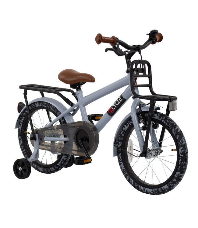 2Cycle Cargo kinderfiets 16 inch (4 tot 6 jaar) voor jongens grijs