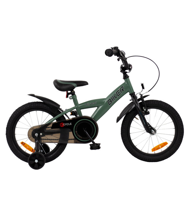 2Cycle Biker - 16 inch - Kinderfiets - Groen