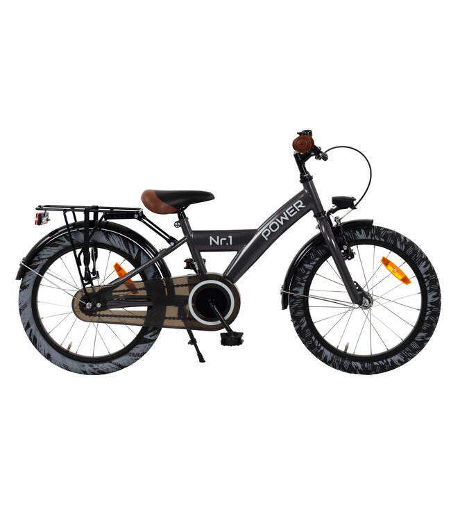 2Cycle Power kinderfiets 18 inch (5 tot 7 jaar) voor jongens antraciet
