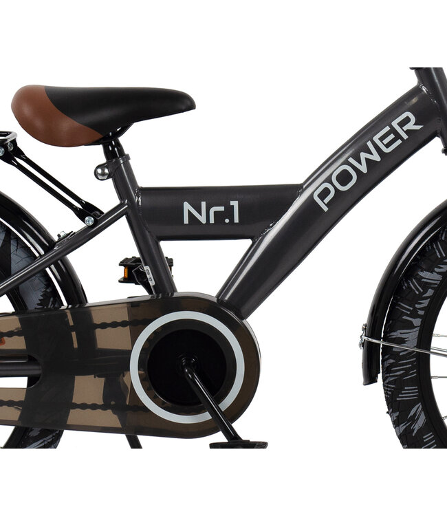 2Cycle Power kinderfiets 18 inch (5 tot 7 jaar) voor jongens antraciet
