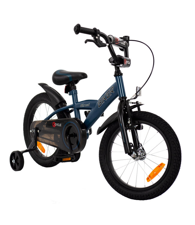2Cycle Biker kinderfiets 16 inch (4 tot 6 jaar) voor jongens blauw