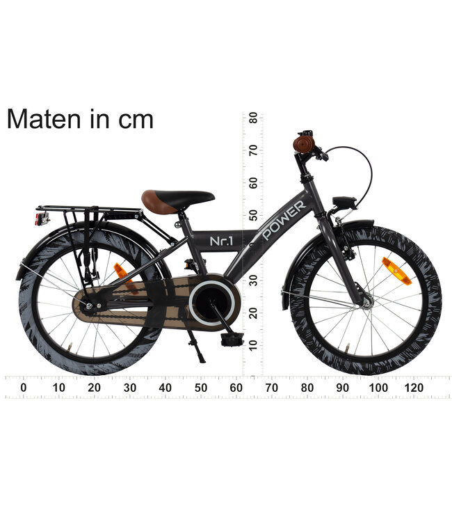 2Cycle Power kinderfiets 18 inch (5 tot 7 jaar) voor jongens antraciet