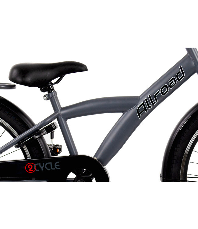 2Cycle Allroad kinderfiets 24 inch (8 tot 10 jaar) voor jongens grijs