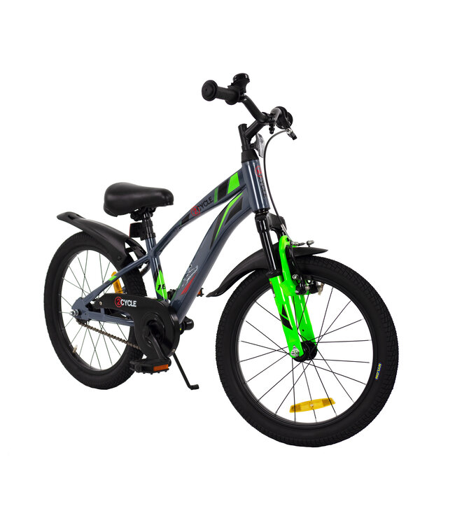 2Cycle Panter kinderfiets 18 inch (5 tot 7 jaar) voor jongens grijs-groen