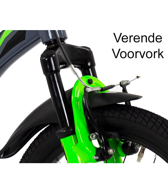 2Cycle Panter kinderfiets 18 inch (5 tot 7 jaar) voor jongens grijs-groen