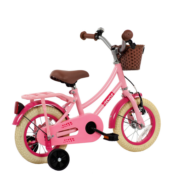 2Cycle Hearts kinderfiets 12 inch (2 tot 4 jaar) voor meisjes roze