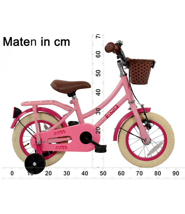 2Cycle Hearts kinderfiets 12 inch (2 tot 4 jaar) voor meisjes roze