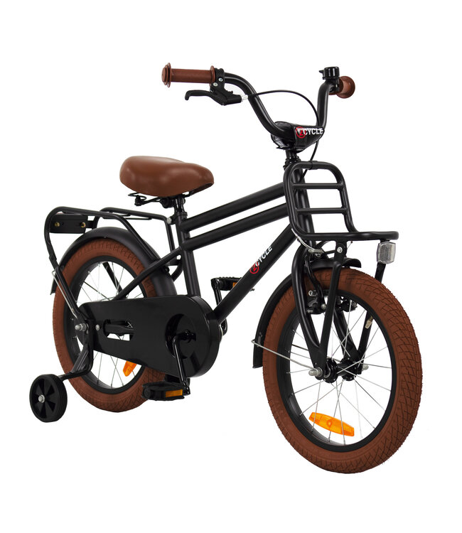2Cycle Cargo kinderfiets 16 inch (4 tot 6 jaar) voor jongens zwart