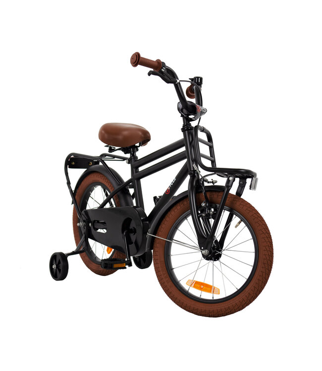 2Cycle Cargo kinderfiets 16 inch (4 tot 6 jaar) voor jongens zwart
