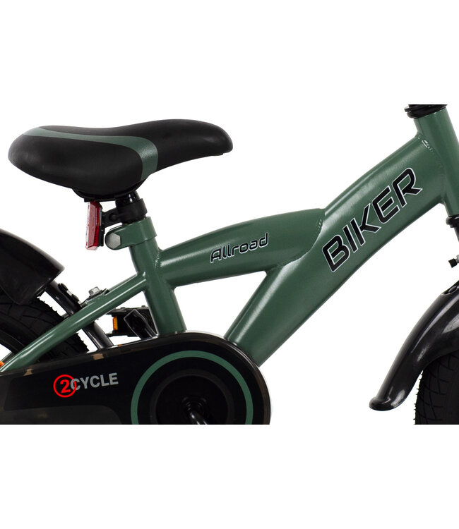 2Cycle Biker kinderfiets 12 inch (2 tot 4 jaar) voor jongens groen