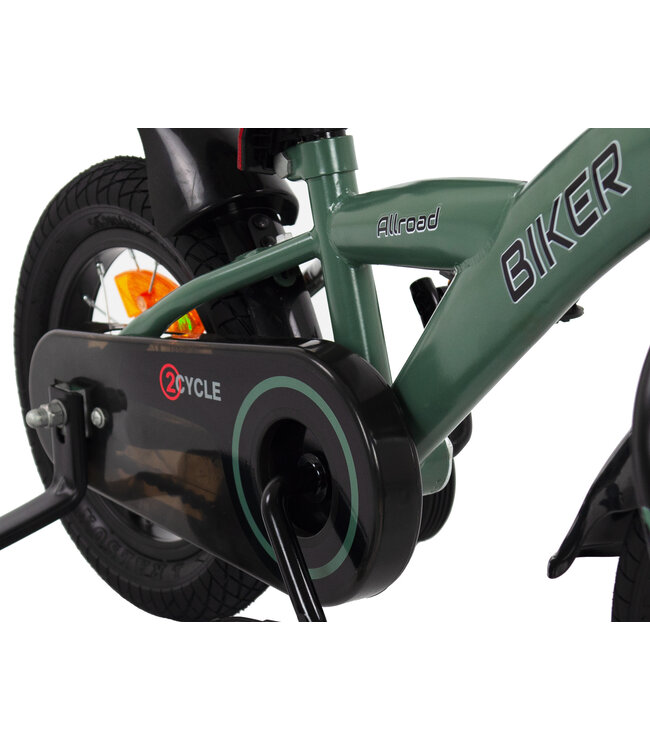 2Cycle Biker kinderfiets 12 inch (2 tot 4 jaar) voor jongens groen