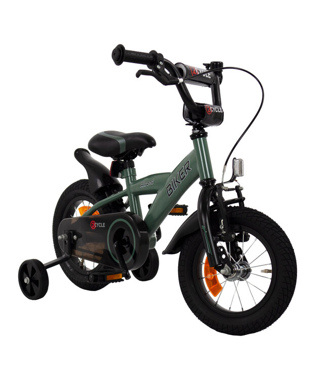 2Cycle Biker kinderfiets 12 inch (2 tot 4 jaar) voor jongens groen