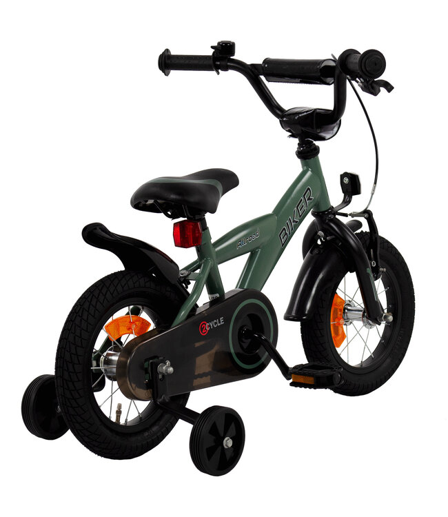 2Cycle Biker kinderfiets 12 inch (2 tot 4 jaar) voor jongens groen