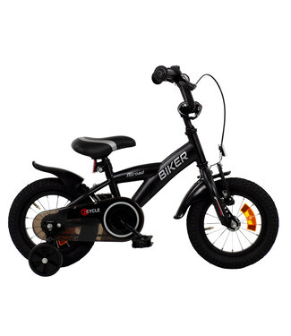 2Cycle 2Cycle Biker kinderfiets 12 inch (2 tot 4 jaar) voor jongens zwart