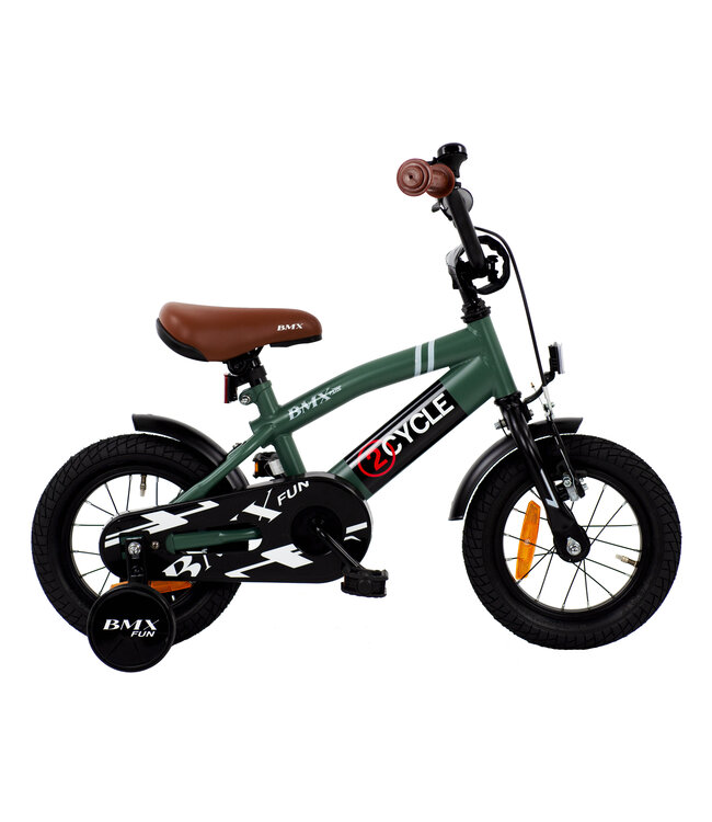 2Cycle BMX Fun kinderfiets 12 inch (3 tot 5 jaar) voor jongens groen