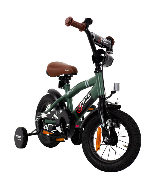 2Cycle BMX Fun kinderfiets 12 inch (3 tot 5 jaar) voor jongens groen
