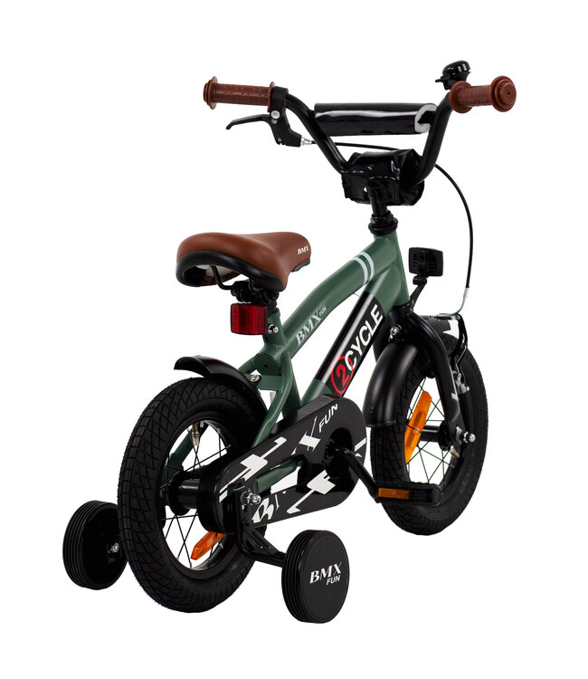 2Cycle BMX Fun kinderfiets 12 inch (3 tot 5 jaar) voor jongens groen