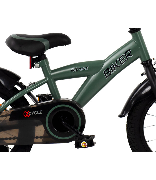 2Cycle Biker kinderfiets 14 inch (3 tot 5 jaar) voor jongens Groen