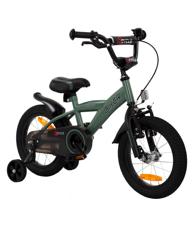 2Cycle Biker kinderfiets 14 inch (3 tot 5 jaar) voor jongens Groen