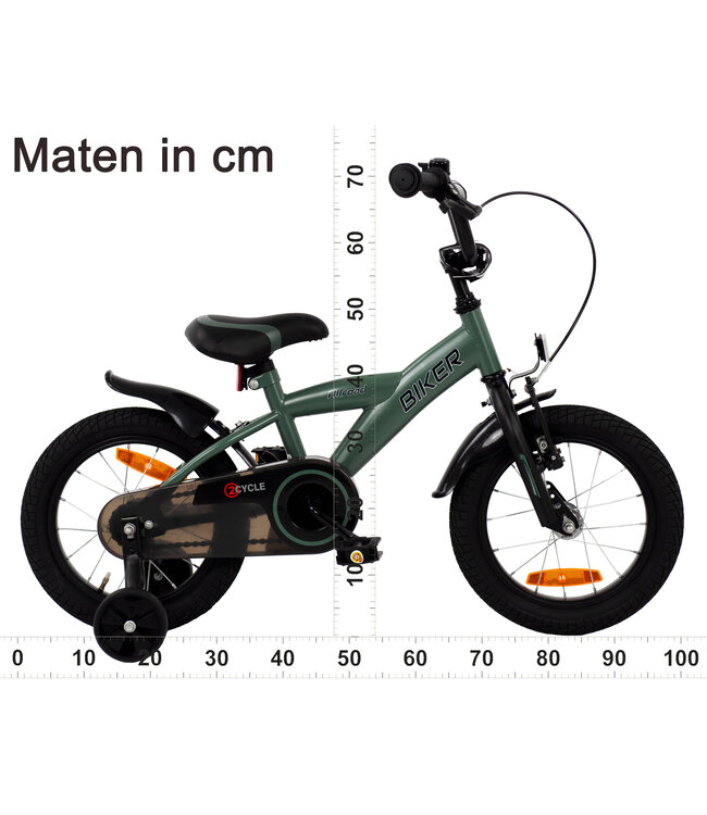 2Cycle Biker kinderfiets 14 inch (3 tot 5 jaar) voor jongens Groen