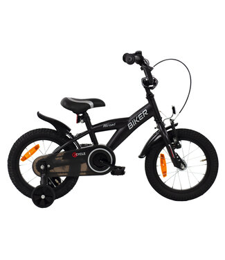 2Cycle 2Cycle Biker kinderfiets 14 inch (3 tot 5 jaar) voor jongens zwart 2Cycle 2Cycle Biker kinderfiets 14 inch (3 tot 5 jaar) voor jongens zwart
