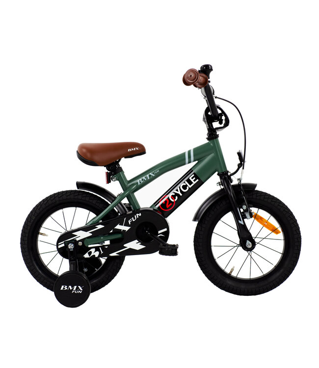 2Cycle BMX Fun kinderfiets 14 inch (3 tot 5 jaar) voor jongens groen
