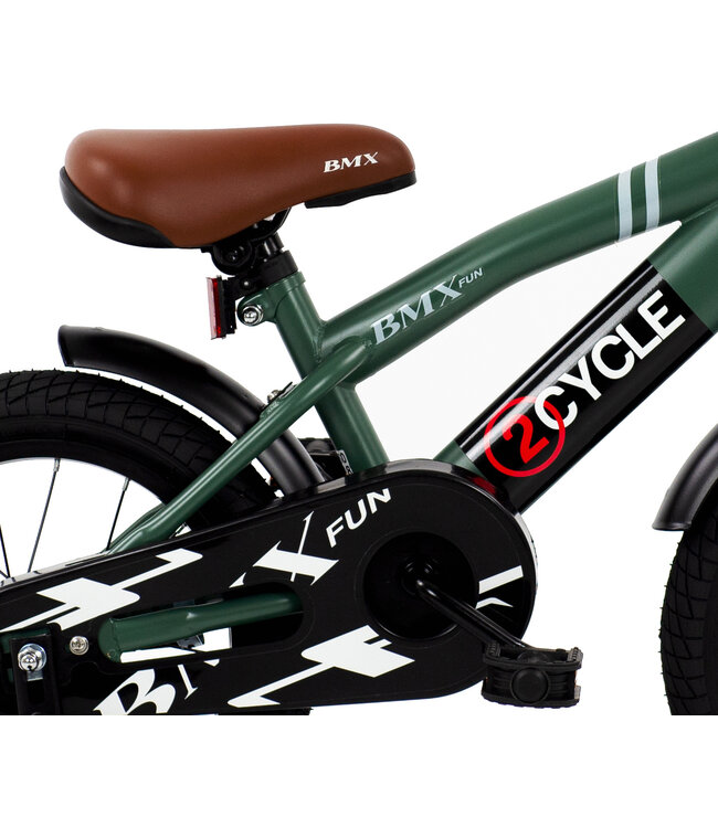 2Cycle BMX Fun kinderfiets 14 inch (3 tot 5 jaar) voor jongens groen