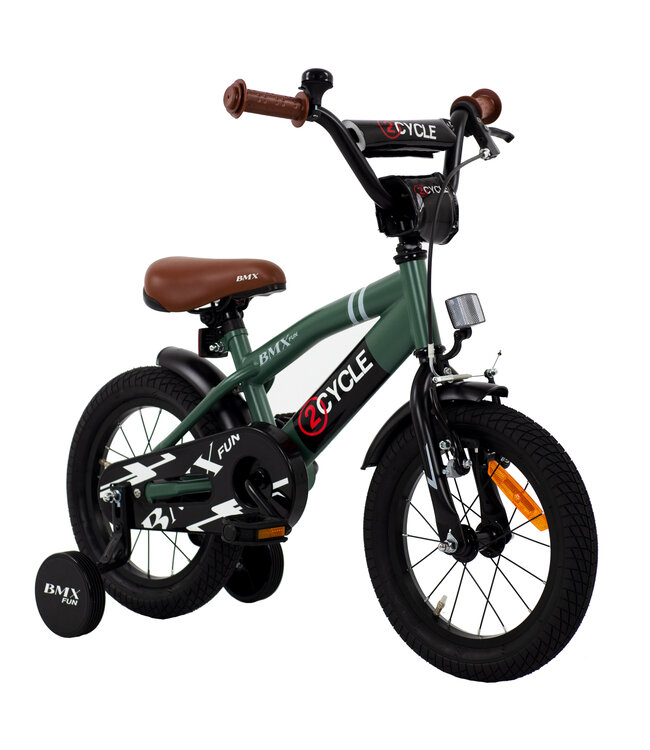 2Cycle BMX Fun kinderfiets 14 inch (3 tot 5 jaar) voor jongens groen