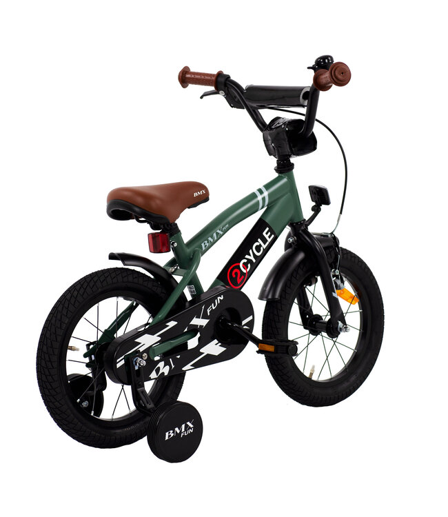 2Cycle BMX Fun kinderfiets 14 inch (3 tot 5 jaar) voor jongens groen