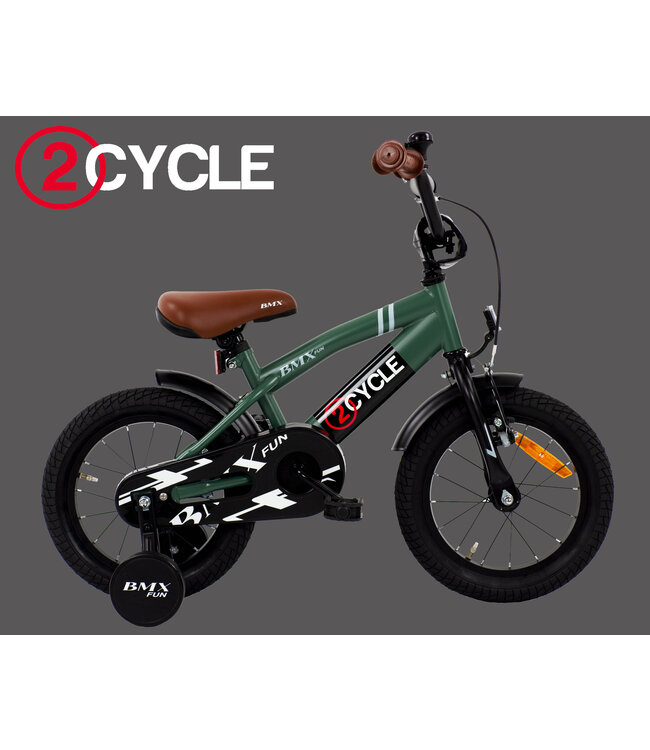 2Cycle BMX Fun kinderfiets 14 inch (3 tot 5 jaar) voor jongens groen