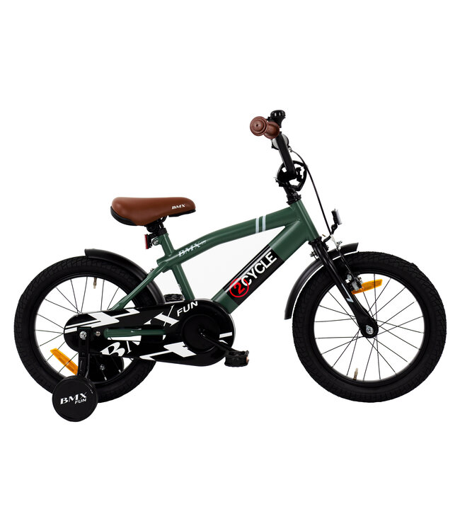2Cycle BMX-Fun kinderfiets 16 inch (4 tot 6 jaar) voor jongens groen