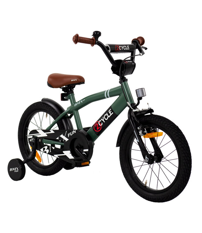 2Cycle BMX-Fun kinderfiets 16 inch (4 tot 6 jaar) voor jongens groen