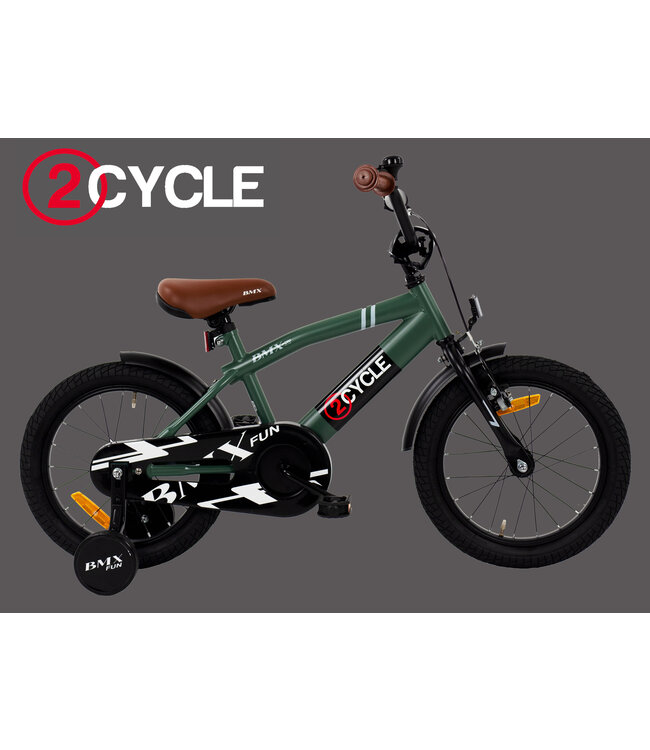 2Cycle BMX-Fun kinderfiets 16 inch (4 tot 6 jaar) voor jongens groen