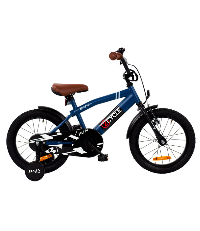 2Cycle BMX-Fun kinderfiets 16 inch (4 tot 6 jaar) voor jongens blauw