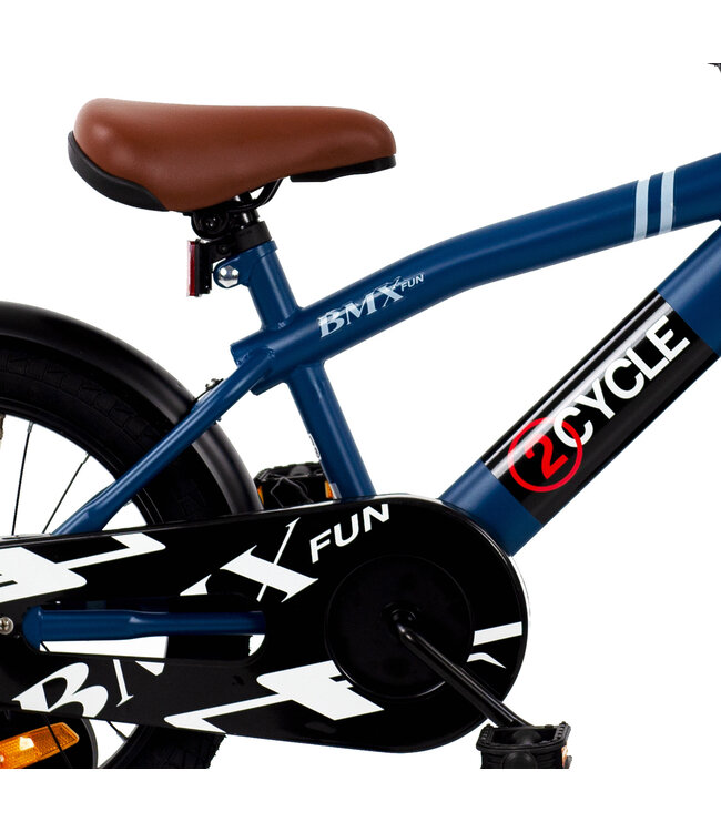 2Cycle BMX-Fun kinderfiets 16 inch (4 tot 6 jaar) voor jongens blauw