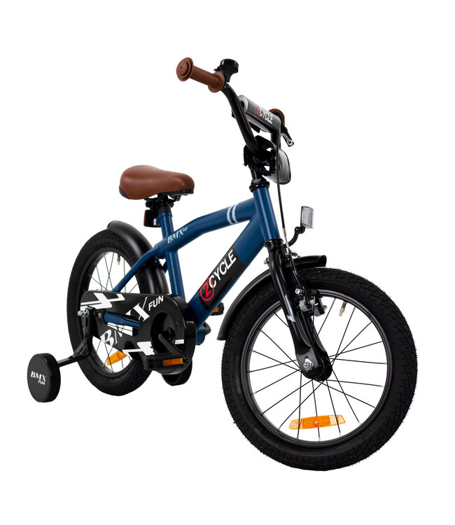 2Cycle BMX-Fun kinderfiets 16 inch (4 tot 6 jaar) voor jongens blauw