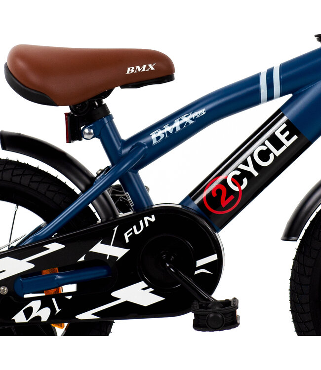 2Cycle BMX Fun kinderfiets 14 inch (3 tot 5 jaar) voor jongens blauw