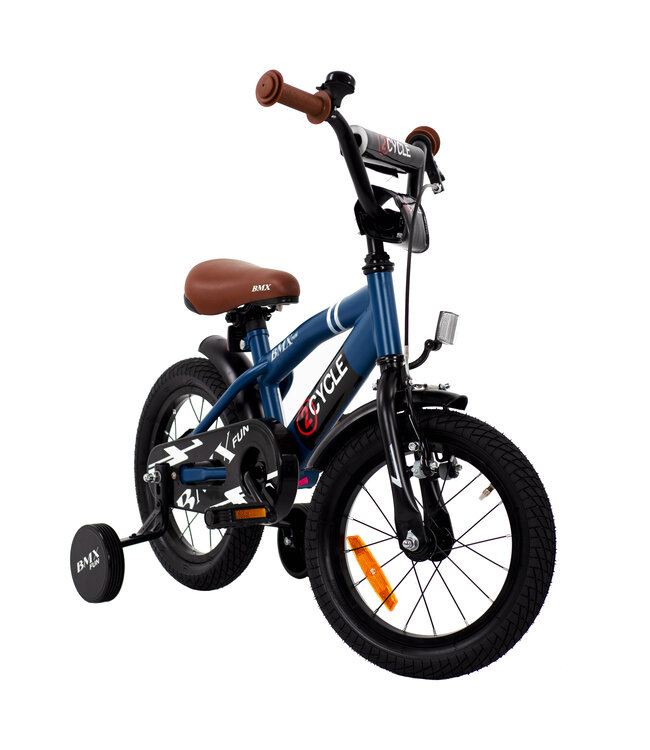 2Cycle BMX Fun kinderfiets 14 inch (3 tot 5 jaar) voor jongens blauw