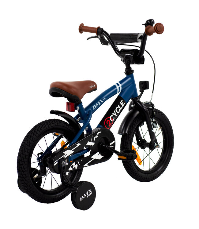 2Cycle BMX Fun kinderfiets 14 inch (3 tot 5 jaar) voor jongens blauw