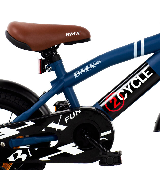 2Cycle BMX Fun kinderfiets 12 inch (2 tot 4 jaar) voor jongens blauw