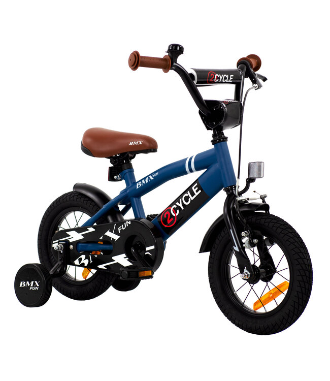 2Cycle BMX Fun kinderfiets 12 inch (2 tot 4 jaar) voor jongens blauw