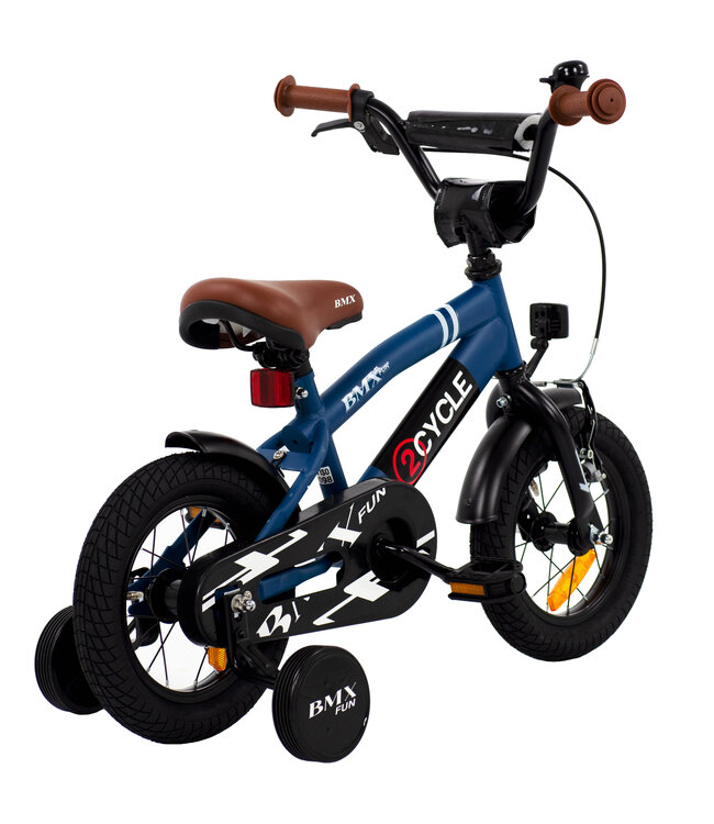 2Cycle BMX Fun kinderfiets 12 inch (2 tot 4 jaar) voor jongens blauw