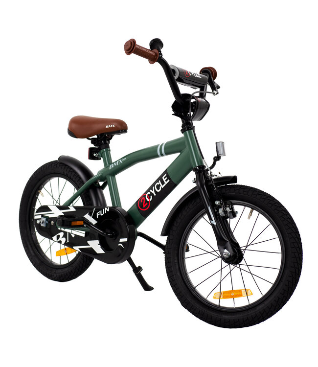 2Cycle BMX-Fun kinderfiets 16 inch (4 tot 6 jaar) voor jongens groen