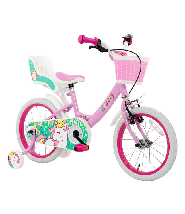 2Cycle Beauty kinderfiets 16 inch (4 tot 6 jaar) voor meisjes roze